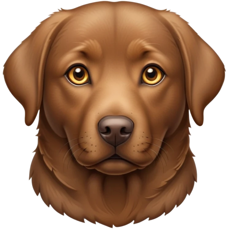 realistic brown Labrador with natural spotting pattern, detailed features, highly detailed fur emoji