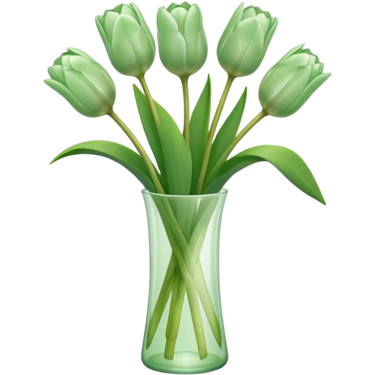 pastel green tulips emoji