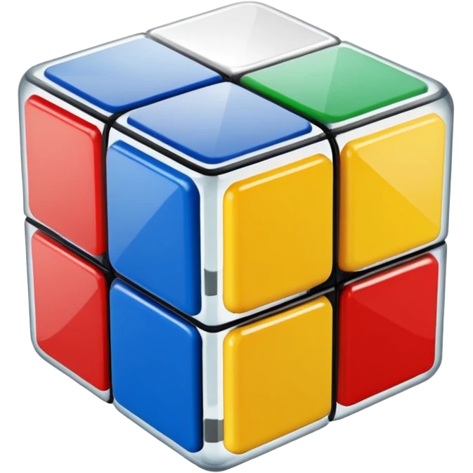 Transparent glass Rubix cube emoji