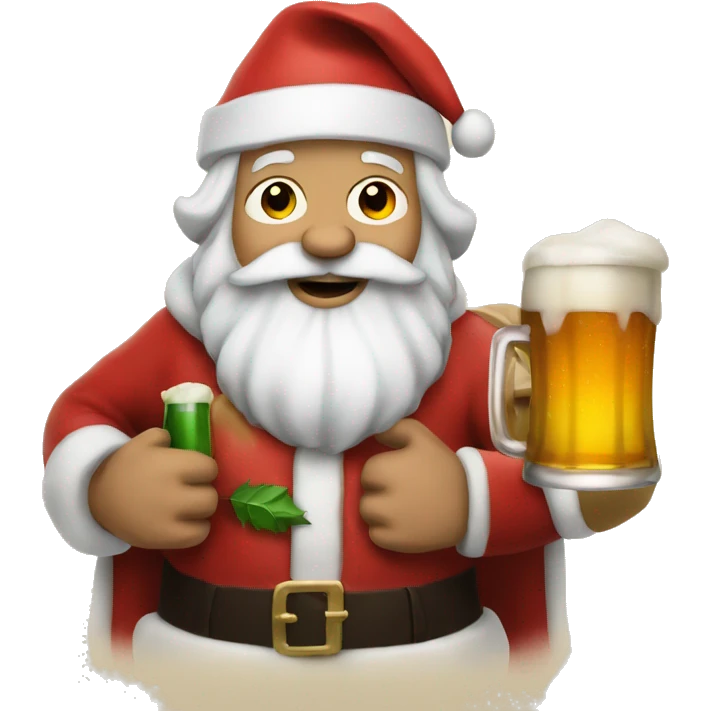SANTA HOLDING BEER emoji