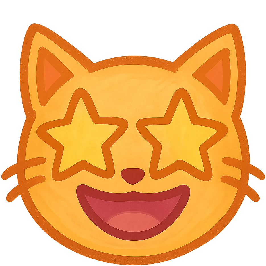 Cat emoji with star eyes  emoji