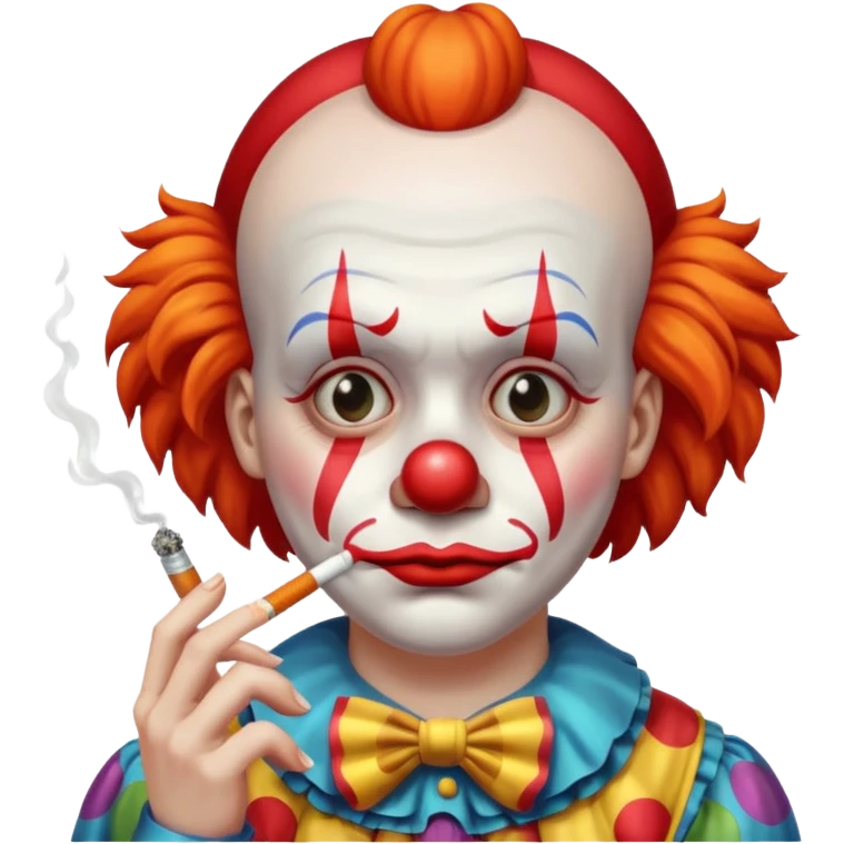 Smoking depressed clown emoji