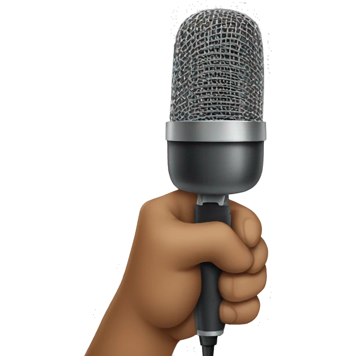 The hand holding the microphone emoji