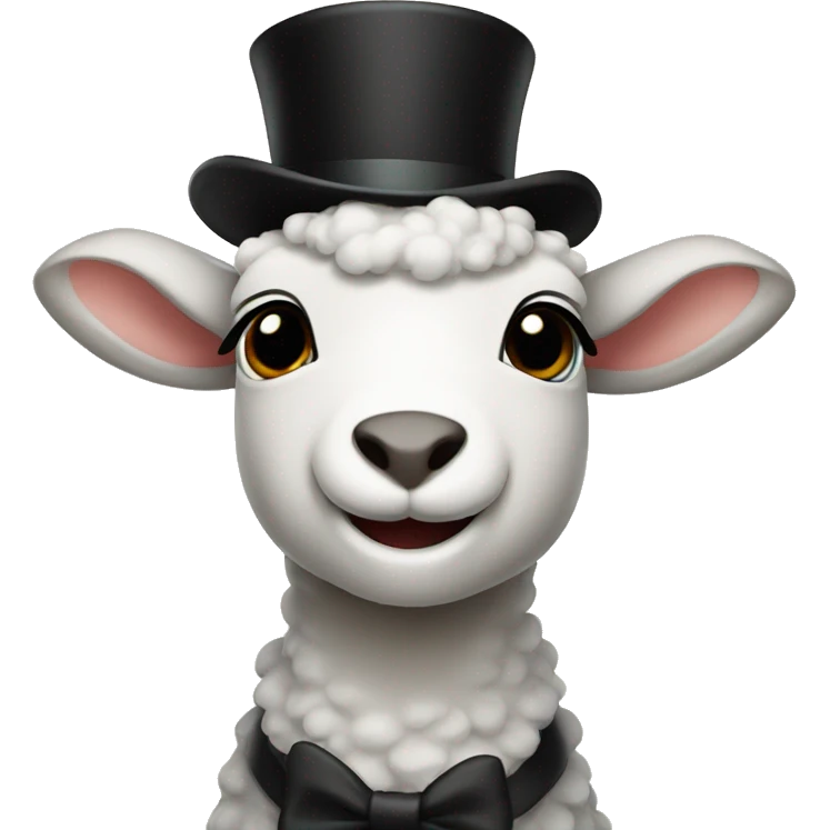 Lamb with top hat emoji