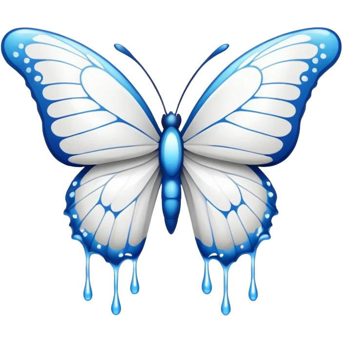 Butterfly dripping white paint emoji