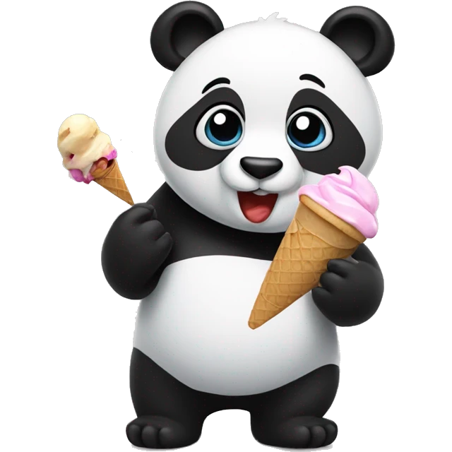 Panda eating ice cream emoji