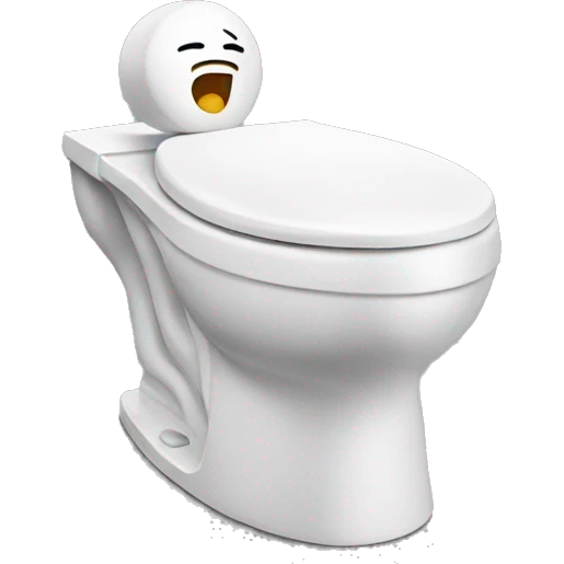 Toilet with a head coming out from it emoji