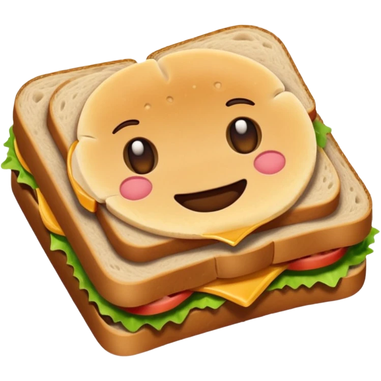 a sandwich with a cross emotji on it emoji