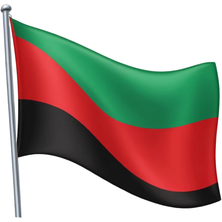 Bandeira vermelho preto e verde listras retas emoji
