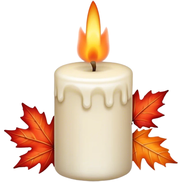 candle with maple leaves emoji