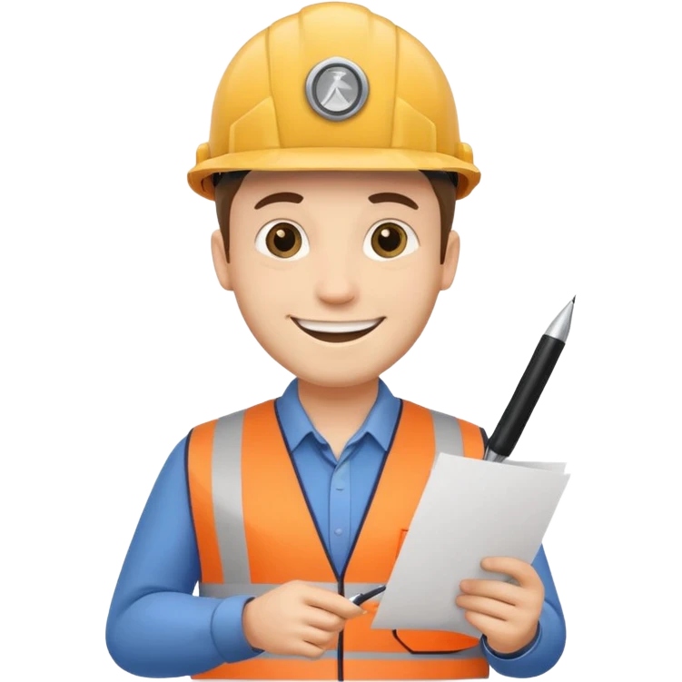 railway engineer carrying a piece of paper in front of him emoji