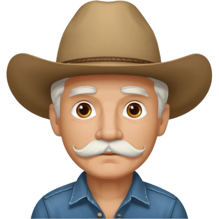 tattooed and mustached cowboys white hair emoji