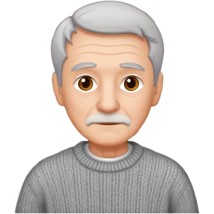señor muy mayor pelo gris sin bigote casero emoji