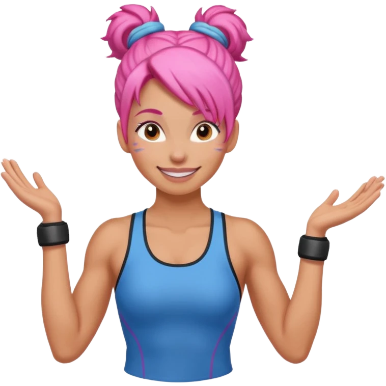 climber woman with pink bun hair emoji