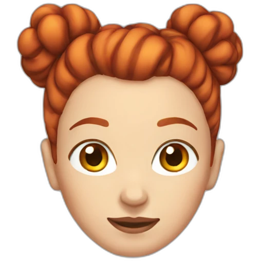 red hair bun emoji