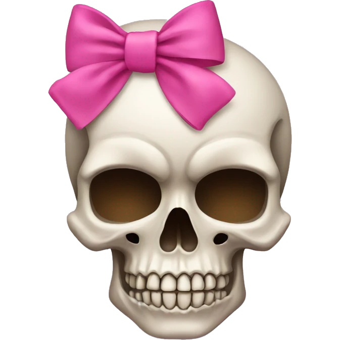 Skull with a pink bow emoji