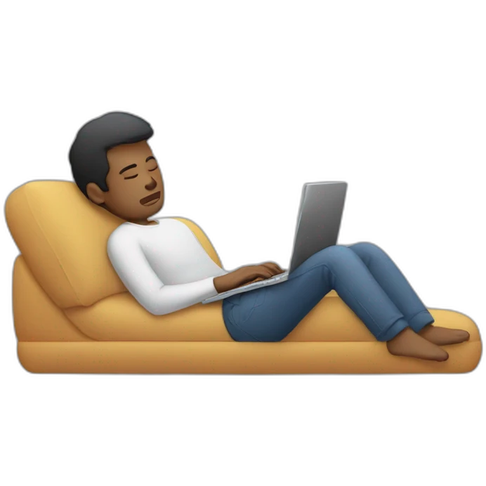 a guy who's sleeping on his laptop emoji