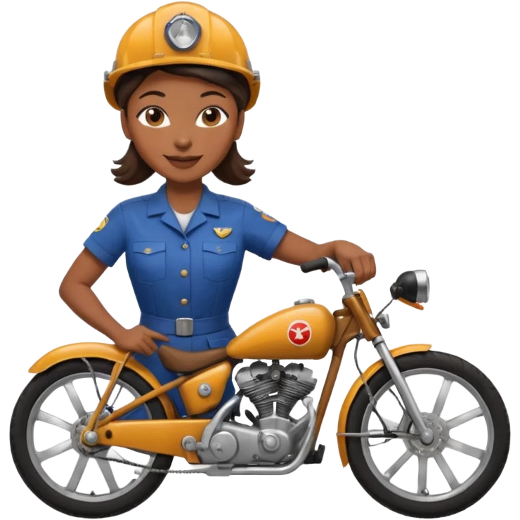 black woman Bike Repair Mechanic emoji