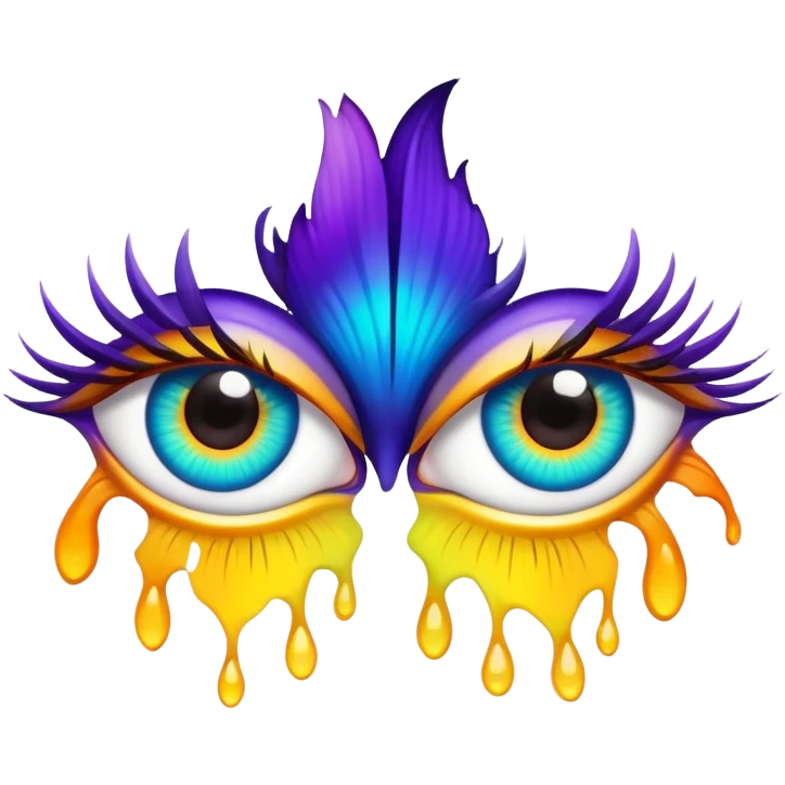 expressive cartoon eyes with colorful irises emoji