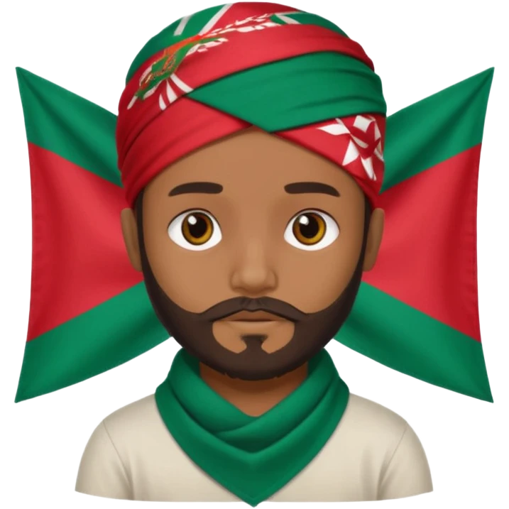 A Boy with Trimmed Beard With a Bangladesh flag Bandana emoji