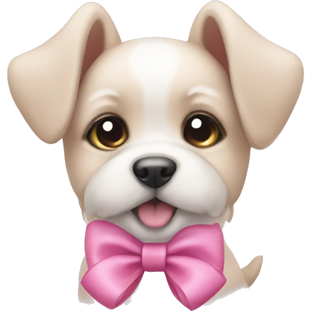 cute puppies with pink bow emoji