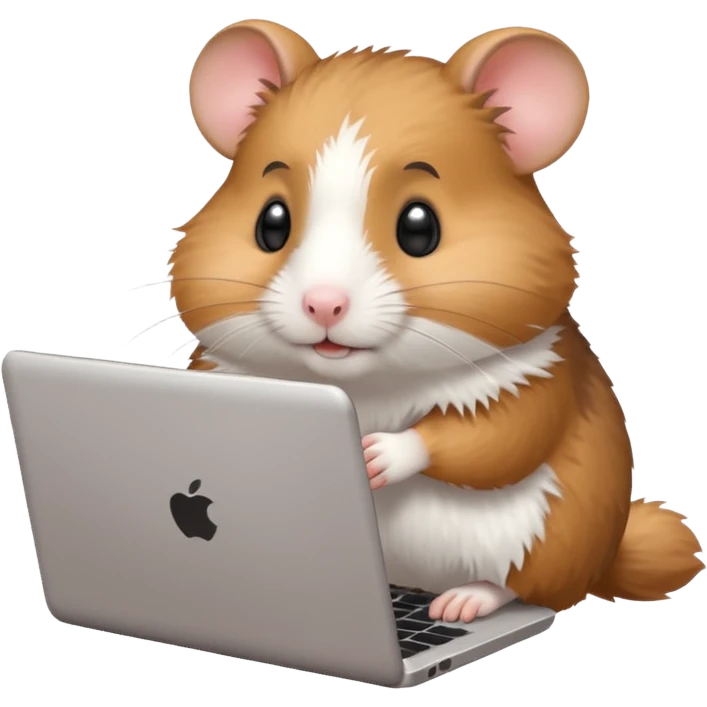 hamster working with a laptop emoji