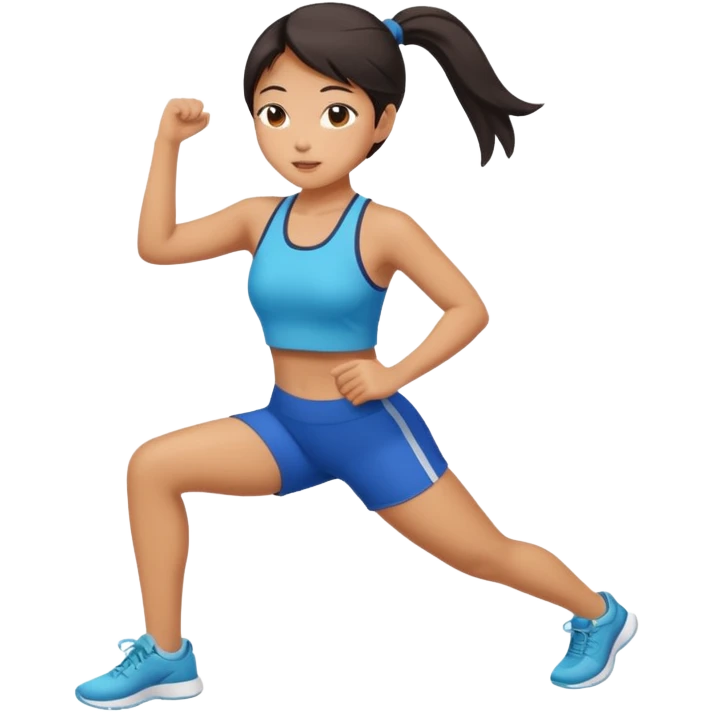Asian girl exercising emoji