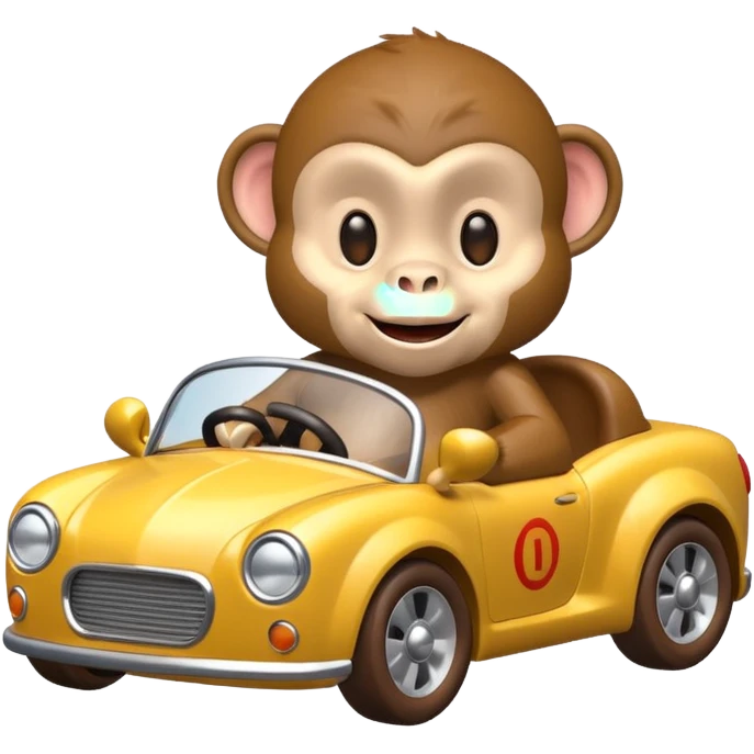monkey pretending to drive emoji