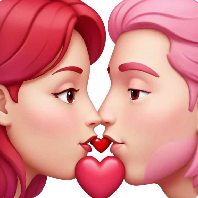 Couples kiss heart with Tongue emoji