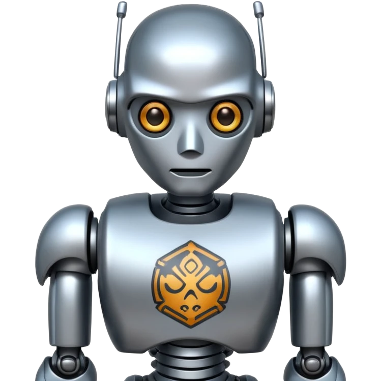 robot with tattoo emoji