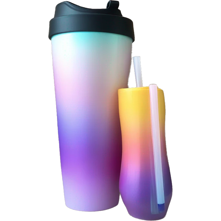 ombre tumbler with handle lid and straw emoji