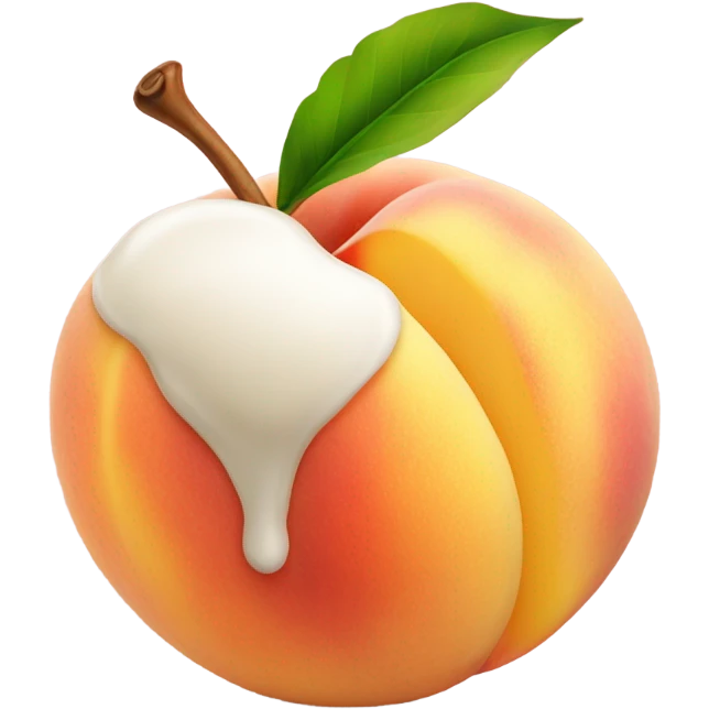 Peaches covered in milk emoji