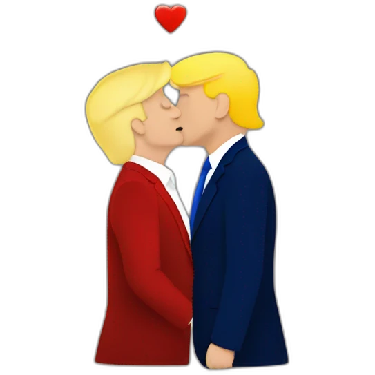 Emmanuel Macron kissing Donald Trump emoji