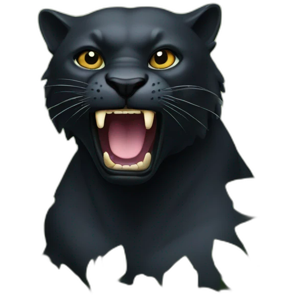 black pantera animal a sharp tooth behind a bush emoji