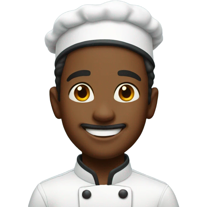 joyful solo portrait of boy cook emoji