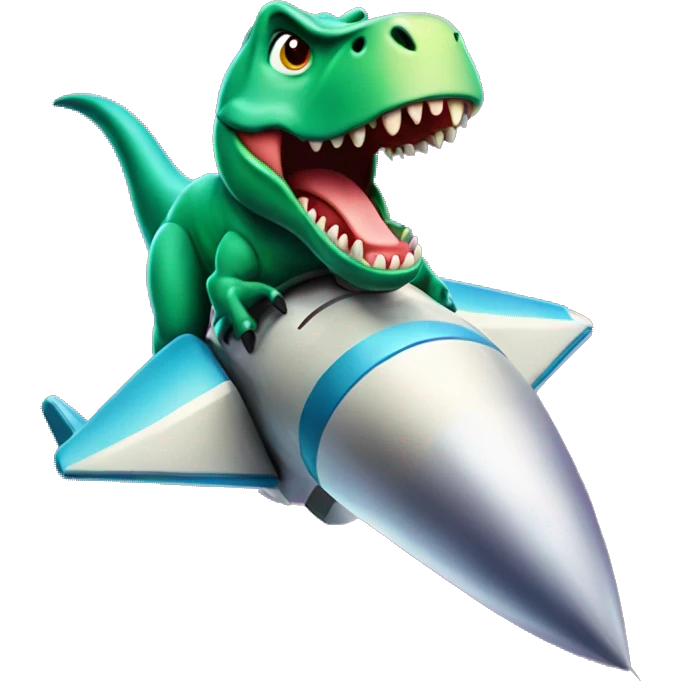 T-Rex on a rocket ship  emoji