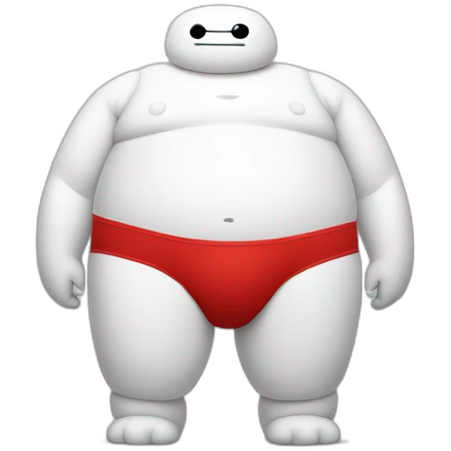 Baymax wearing red underwear emoji