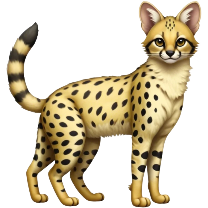 Serval-Genet-Civet-hybrid, full body emoji