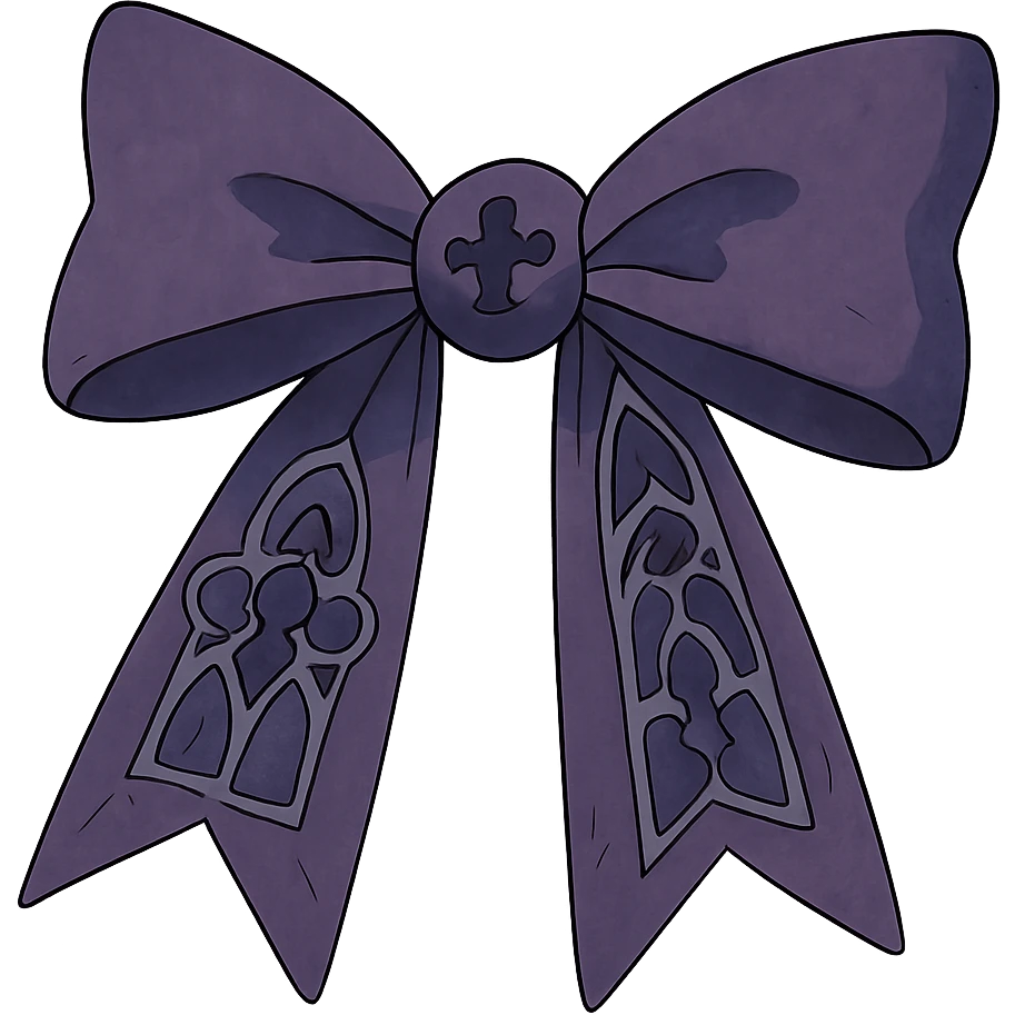 Purple gothic bow emoji