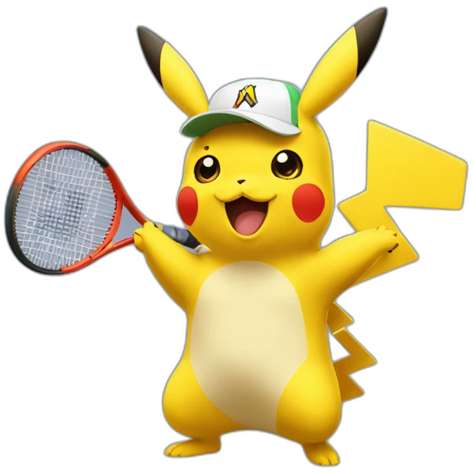 Pikachu faisant du tennis emoji