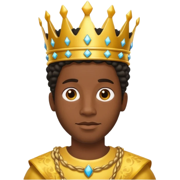 black guy with sponge twists, wearing golden crown emoji