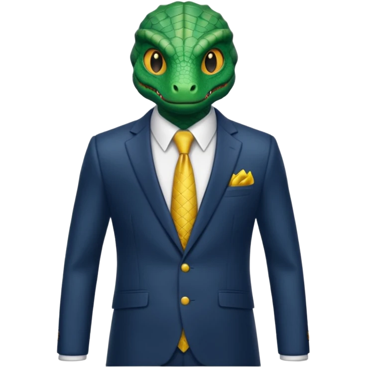 A reptilian humanoid dressing a suit emoji