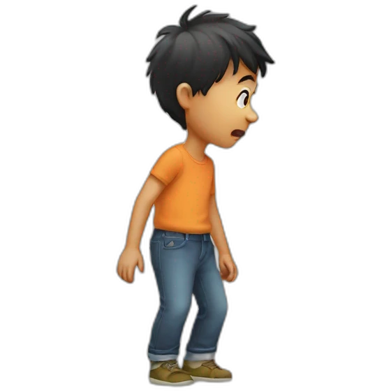 Little boy farting emoji
