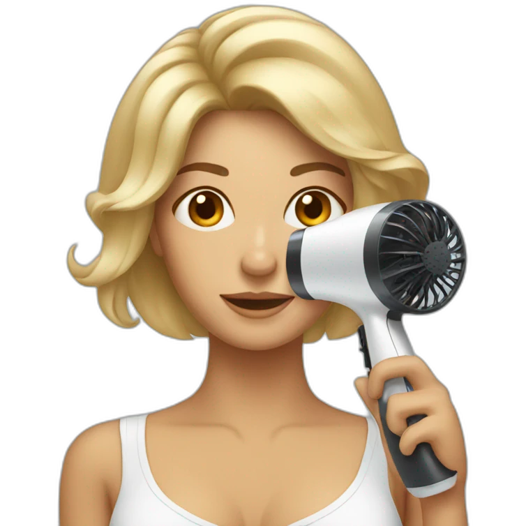 woman with hairdryer in hand emoji