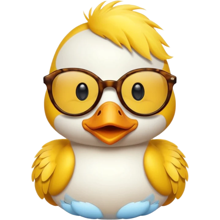 dame un pato amarillo con lentes de sol emoji