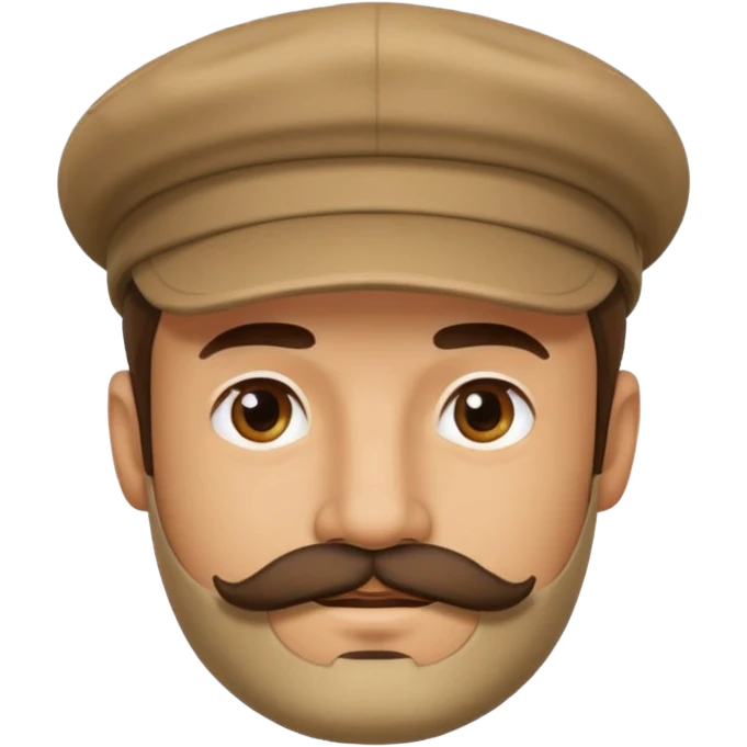 man wearing cap with little beard and moustache emoji