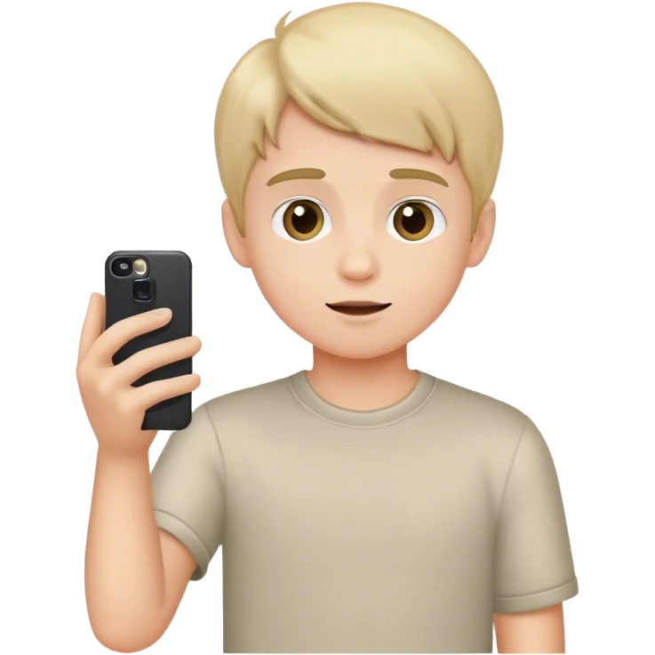boy take picture with phone emoji