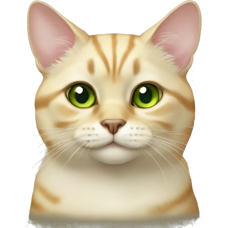 Golden Chinchilla cat，green eyes emoji