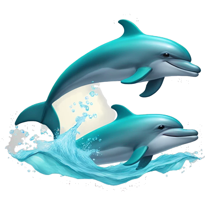 Two Dolphins swimming  emoji