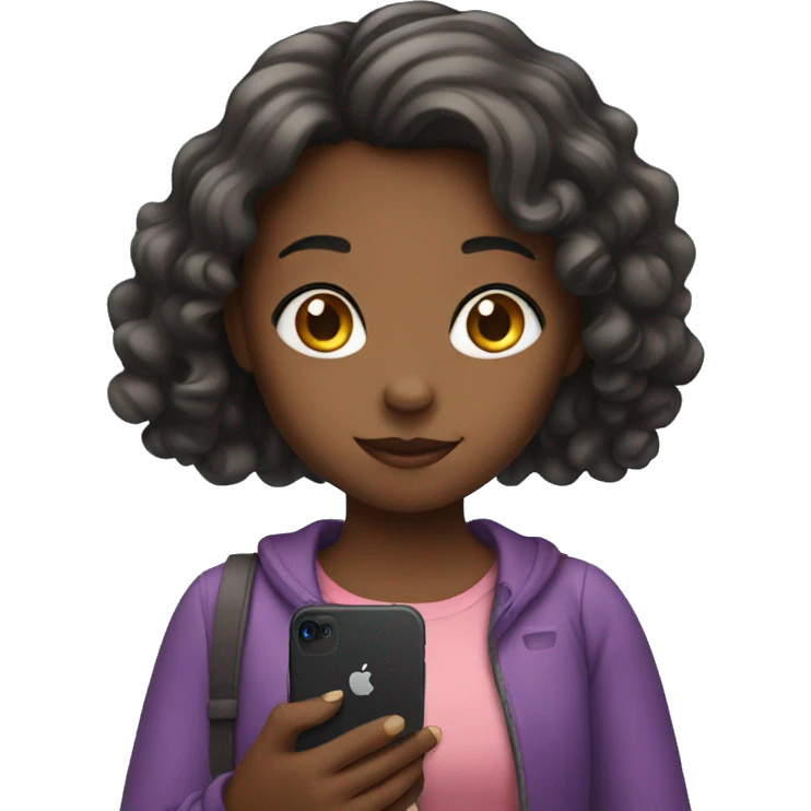 Girl holding a iPhone  emoji